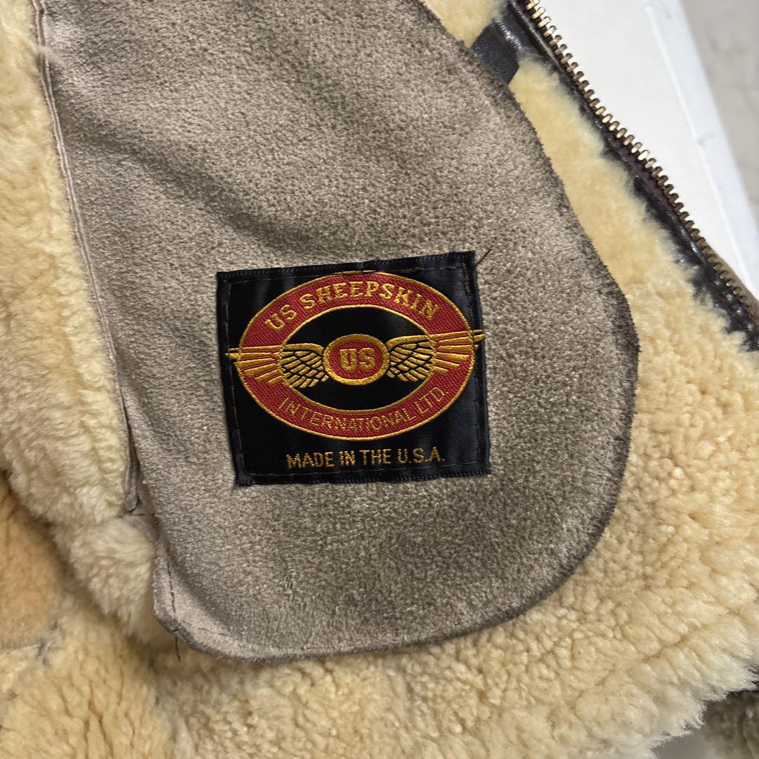 vintage B-3 フライトジャケット ムートン 本革 XL