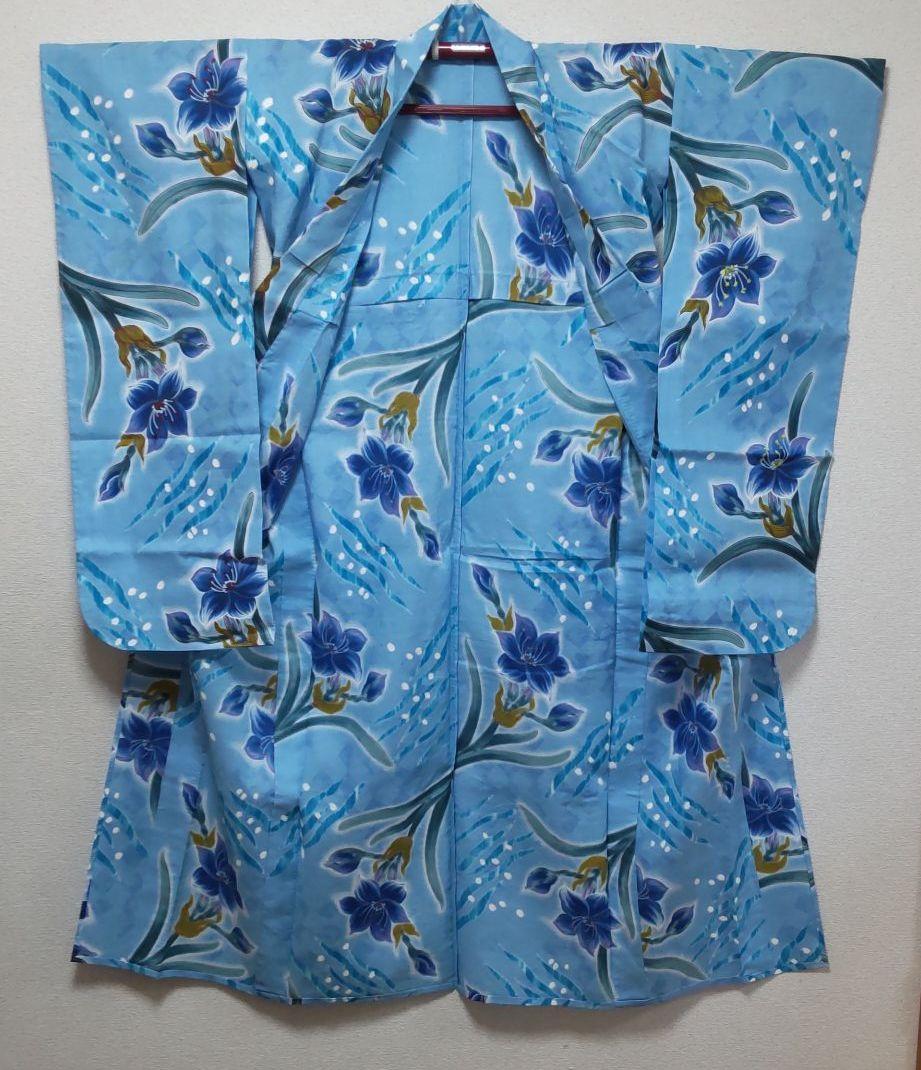 限定SALE定番人気 浴衣 青 箱付き 限定品 美品 DKJhU-m80033040459 夏着物 特撰 華匠苑 手縫い 限定品