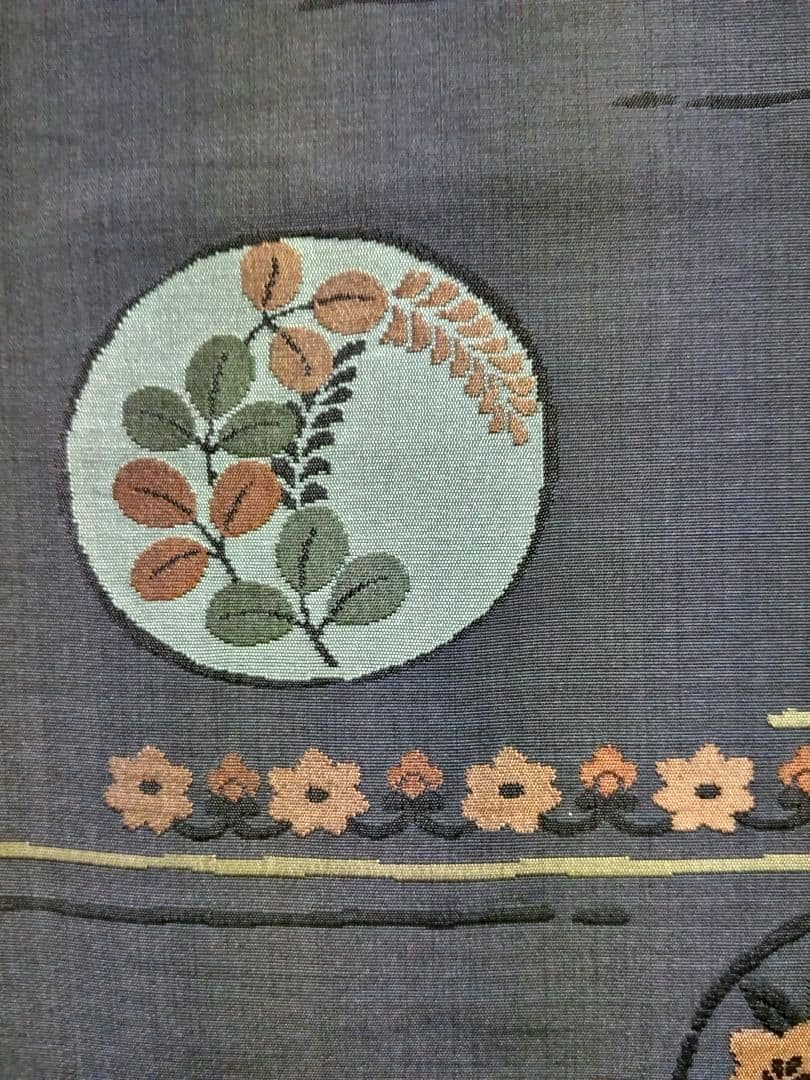 O-259 袋帯 未使用 六通 洒落帯 紫色 西陣織 花の詩 美品 O-259 袋帯 未使用 六通 洒落帯 紫色 西陣織 花の詩 美品