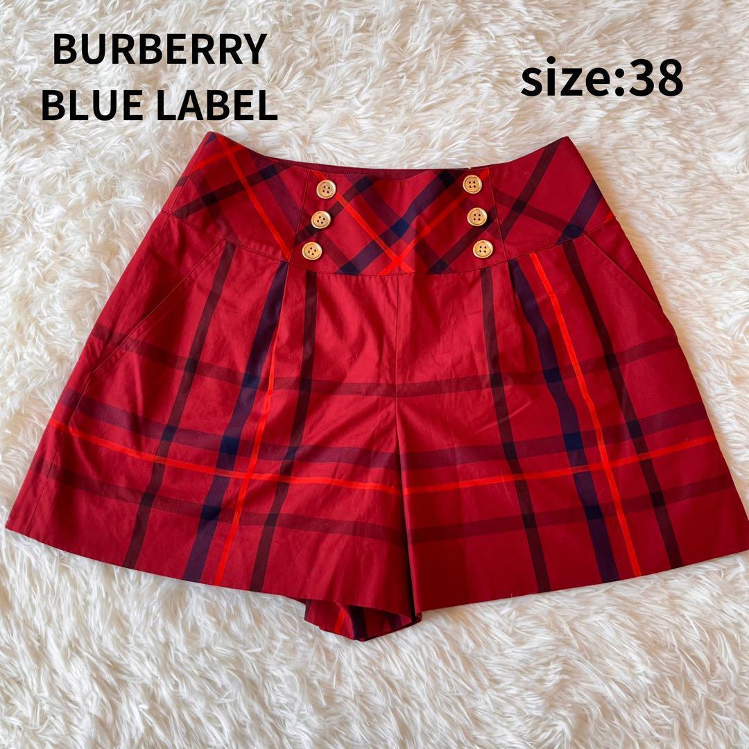 BURBERRY★チェック★ホースマーク★ブルーレーベル★ショート パンツ★38 バーバリー ブルーレーベル ショートパンツ キュロット