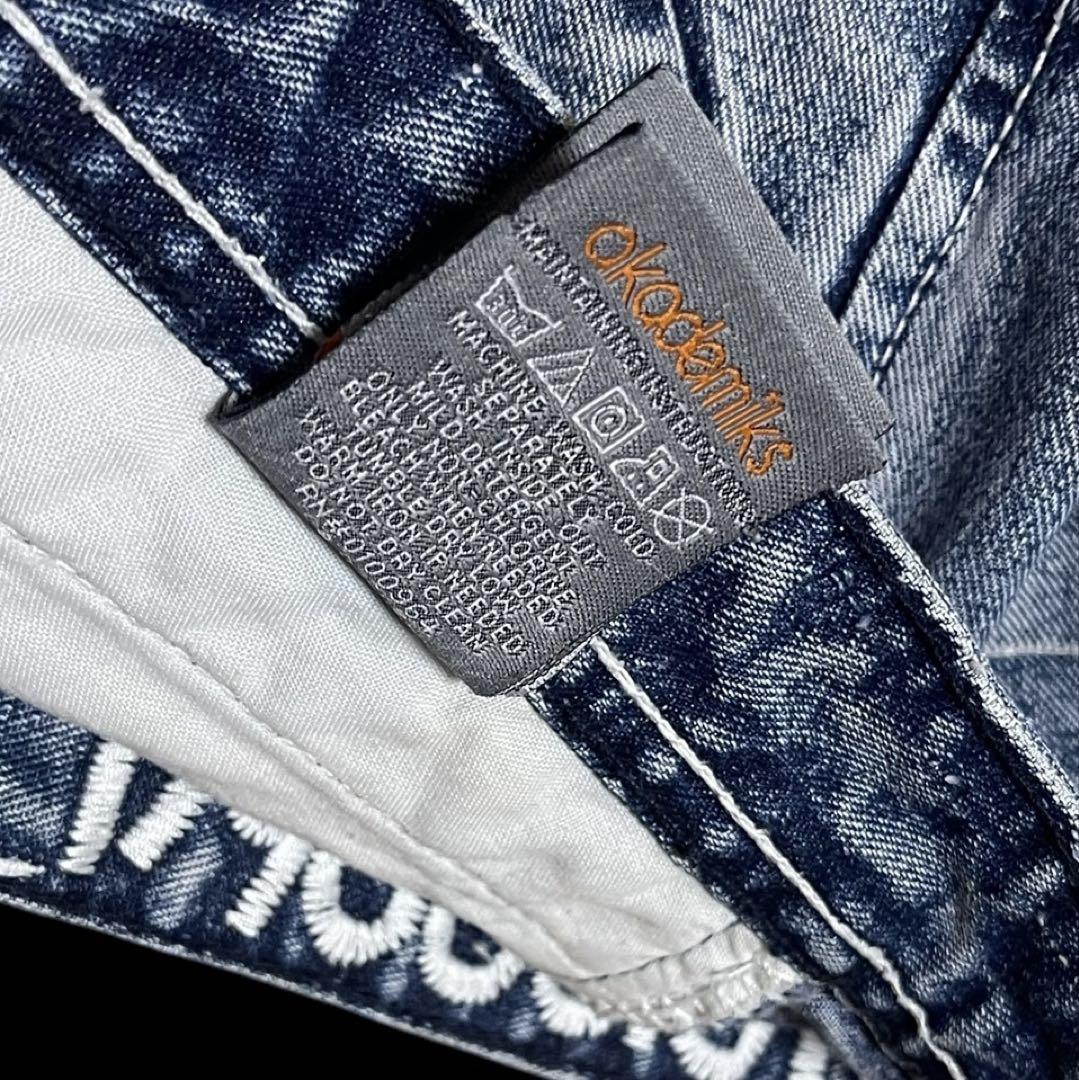 00s AKADEMIKS Denim Baggy Shorts ダメージ 36