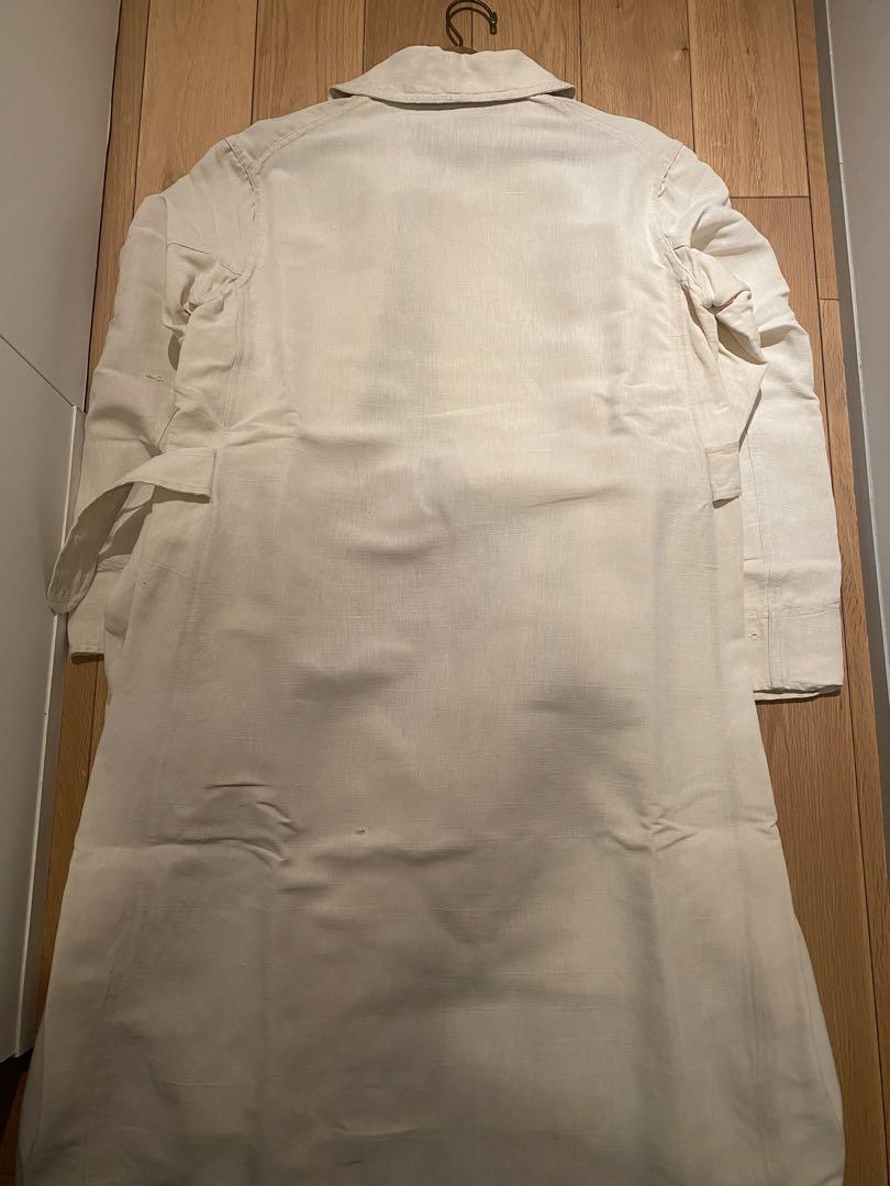 〜1900's WHITE HEAVY LINEN COAT 画像5