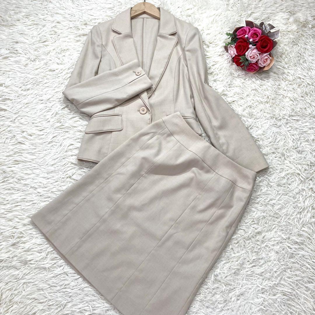 【洗える♪】anySiS セレモニースーツセットアップ S M ベージュ