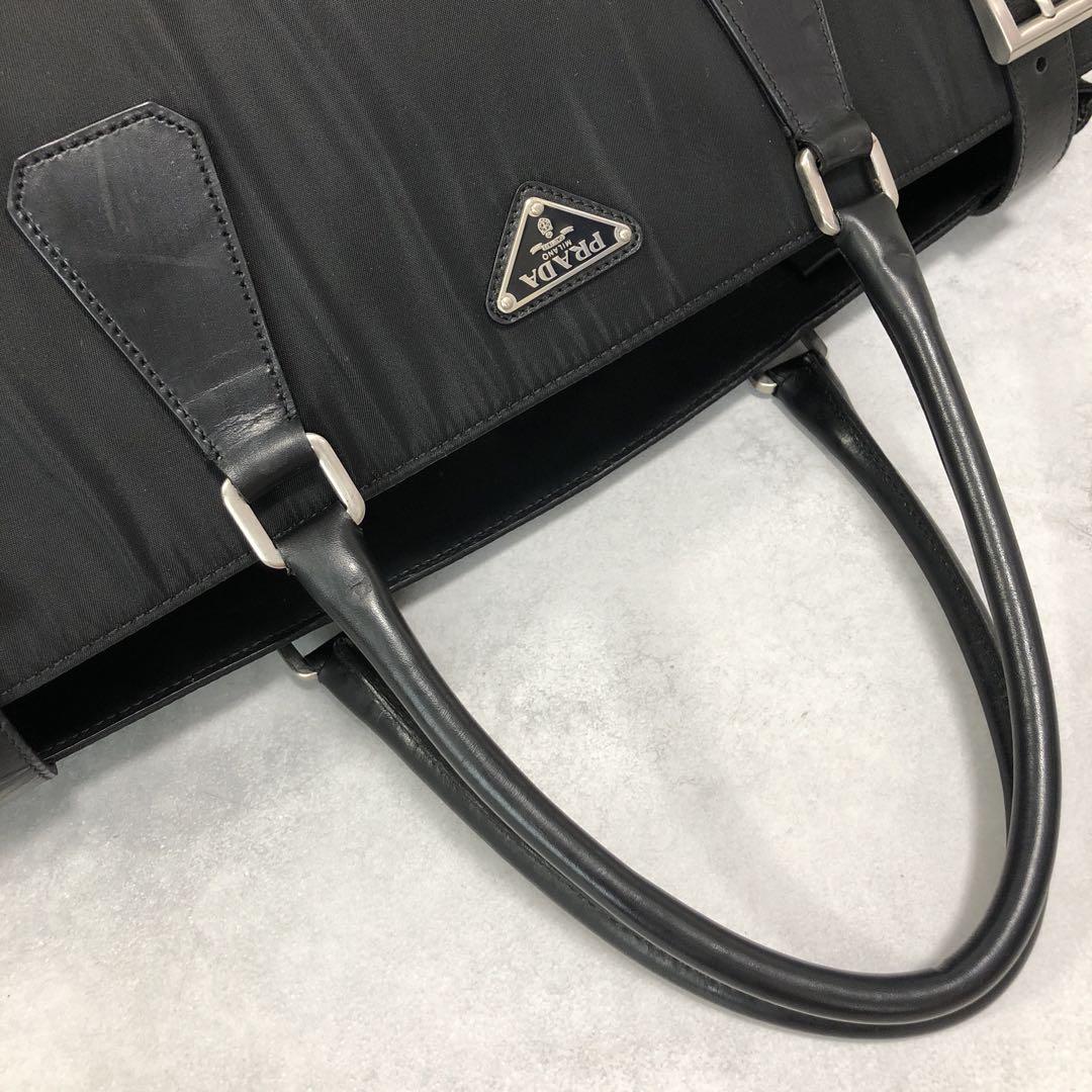 極美品✨プラダ ナイロン ボストン トートバッグ ブラック 大