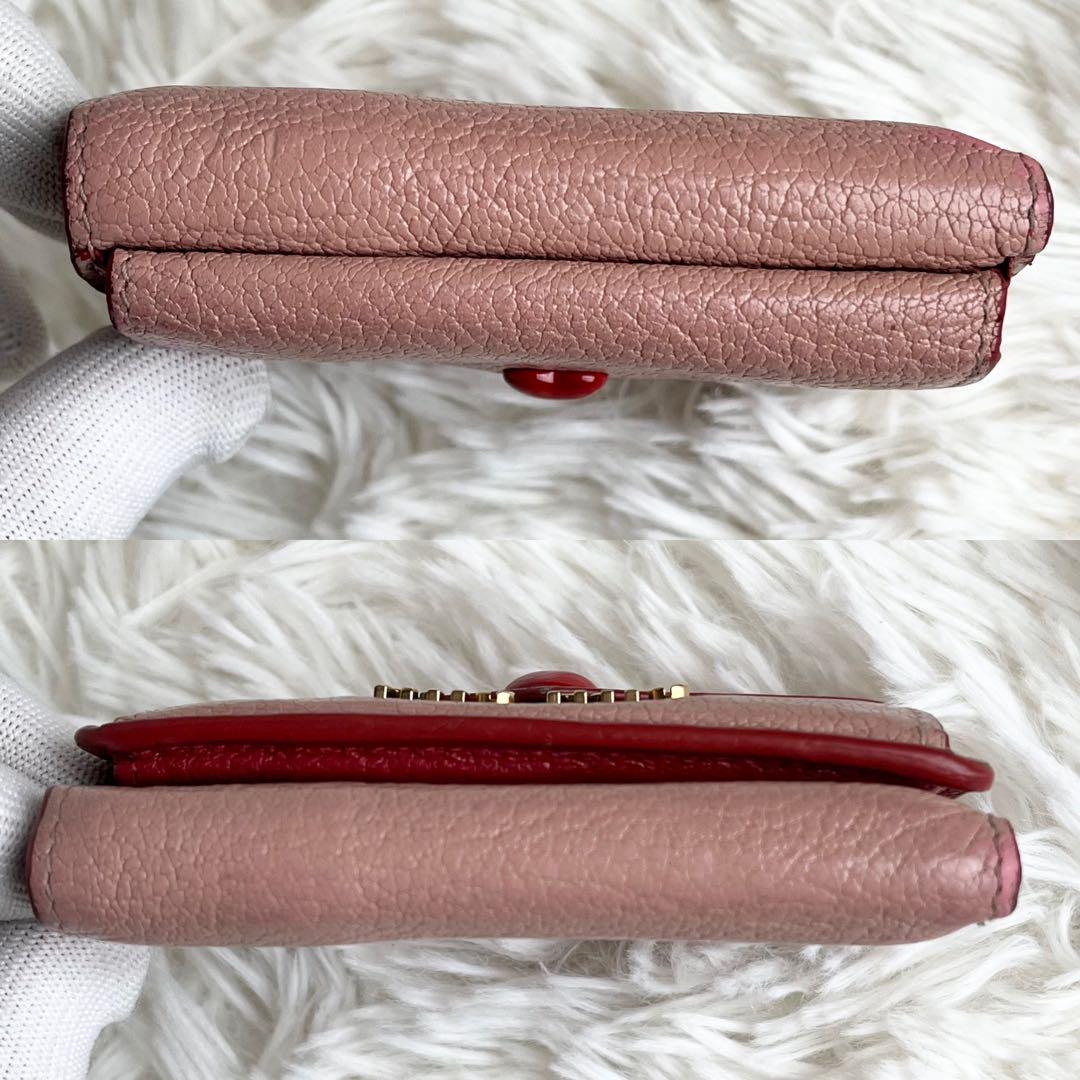 美品】MIUMIU 三つ折り財布 マドラス ラブレター レザー ハート