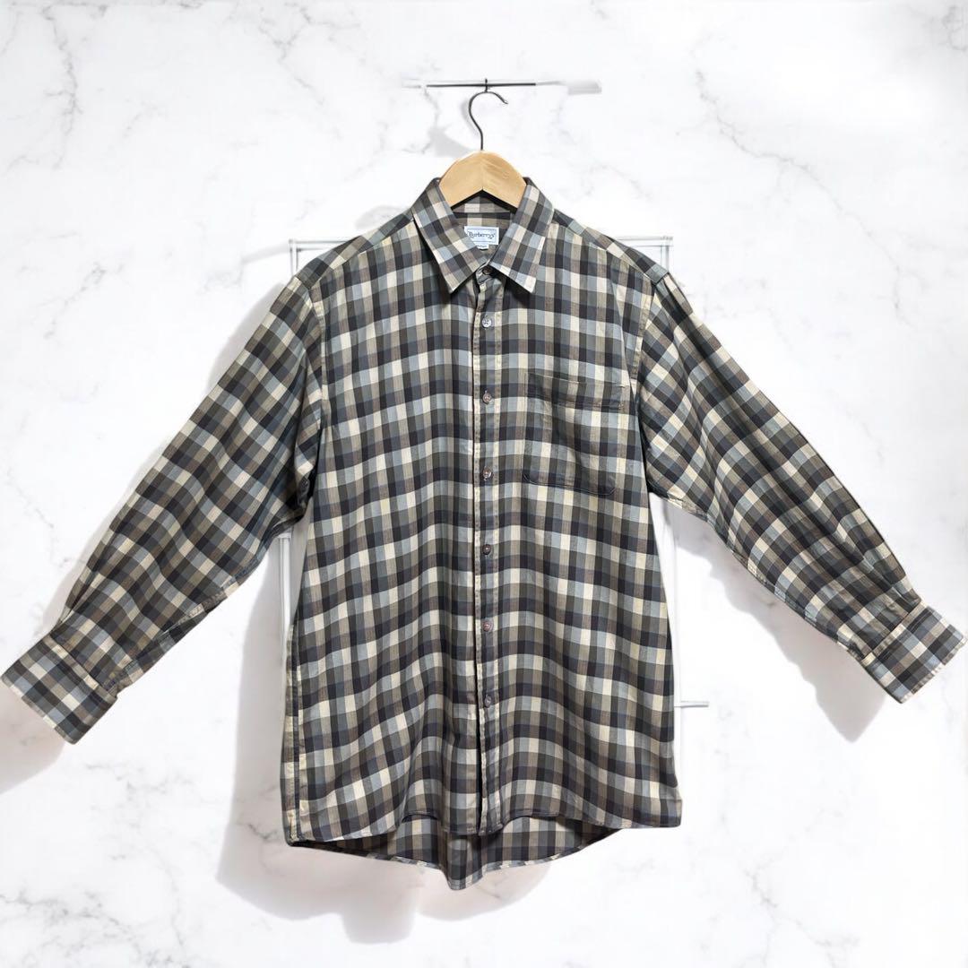 美品 BURBERRYs人気デザイン ノバチェック　長袖シャツ　王道　定番　M