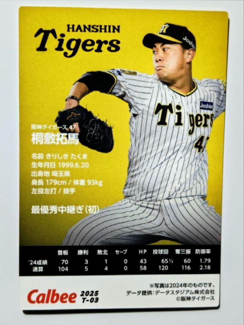 桐敷拓馬 セリーグ 最優秀中継ぎ投手 プロ野球チップス2025 阪神