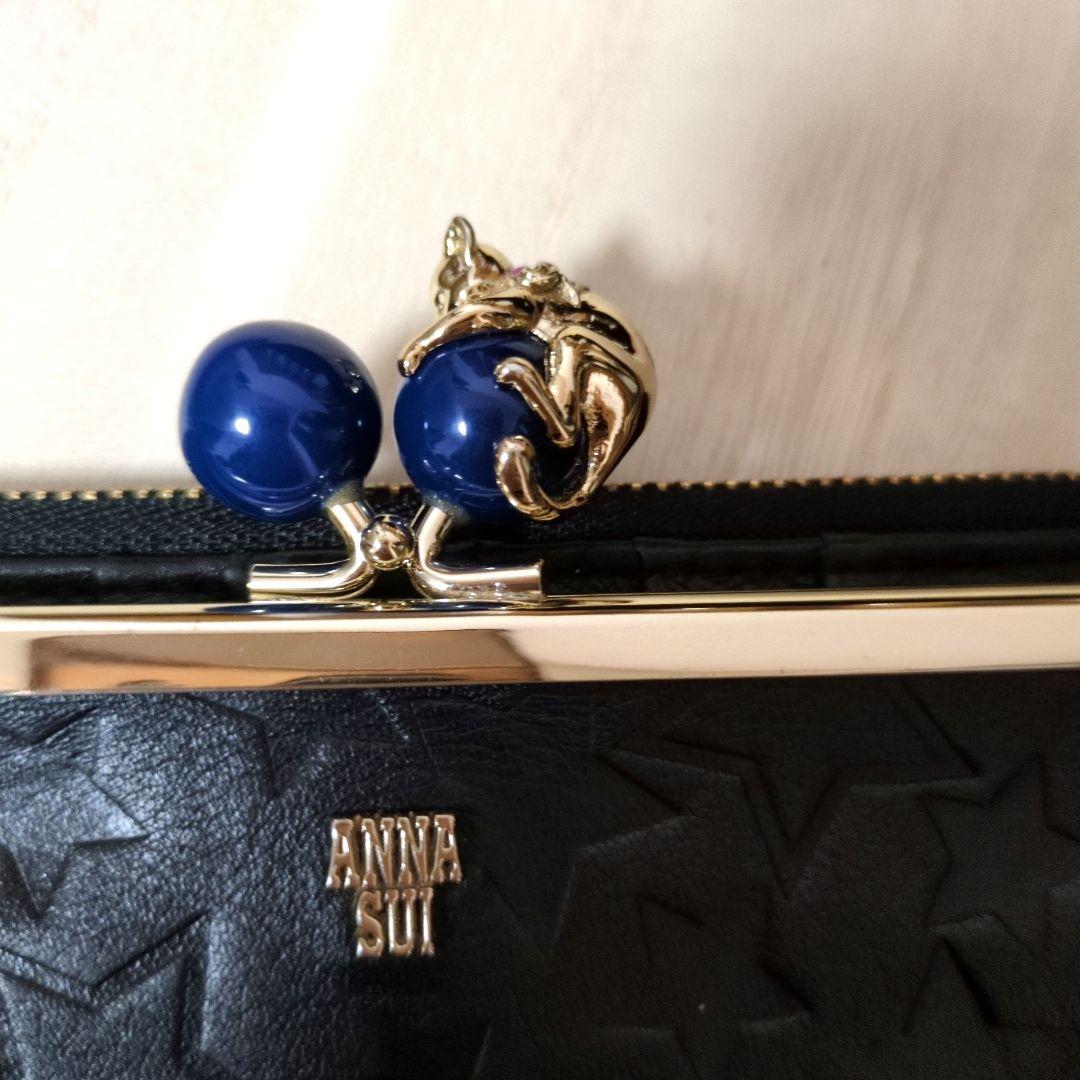 ANNA SUI アナスイ　長財布　フライングキャット　がま口　本革　星