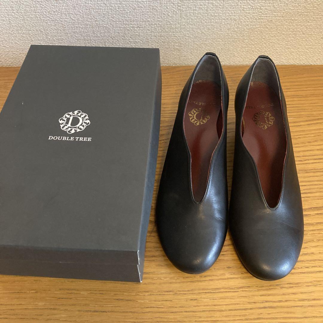 DOUBLETREE ダブルツリー　ウェッジソールパンプス　黒　25.0cm