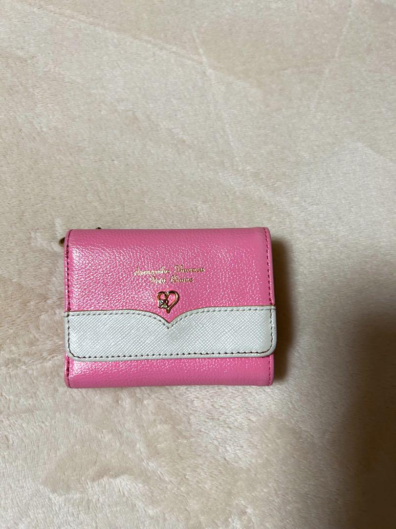 Samantha Thavasaピンク 三つ折り財布 ハートロゴ付き