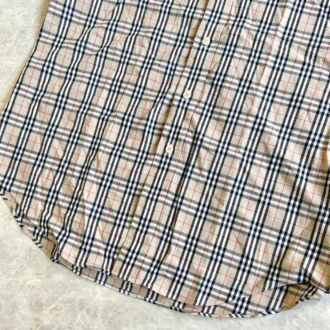 UK企画 90s BURBERRY バーバリー ノバチェック 半袖コットンシャツ