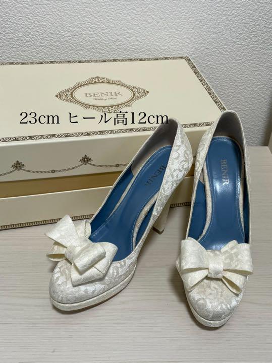 BENIR ウェディングシューズ 23cm 12cm BENIR ウェディングシューズ 23cm 12cm