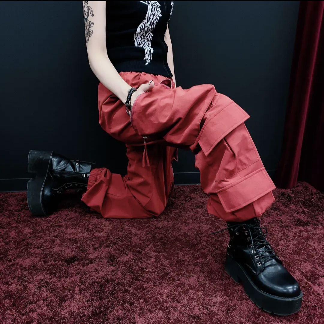 ★NieR 軽量8POCKET BURGUNDY CARGO PANTS