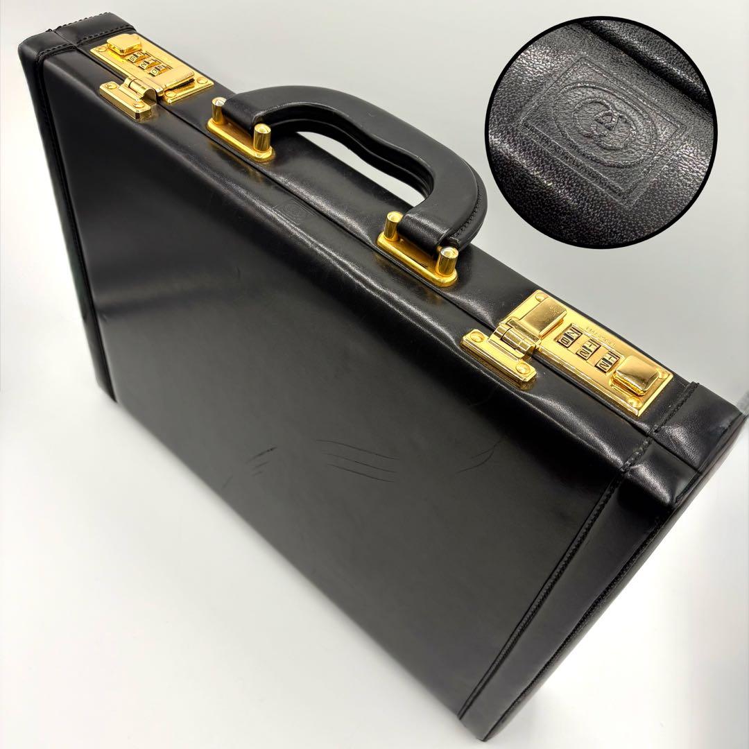 オールレザー グッチ PRESTO ダイヤルロック アタッシュケース 黒GUCCI