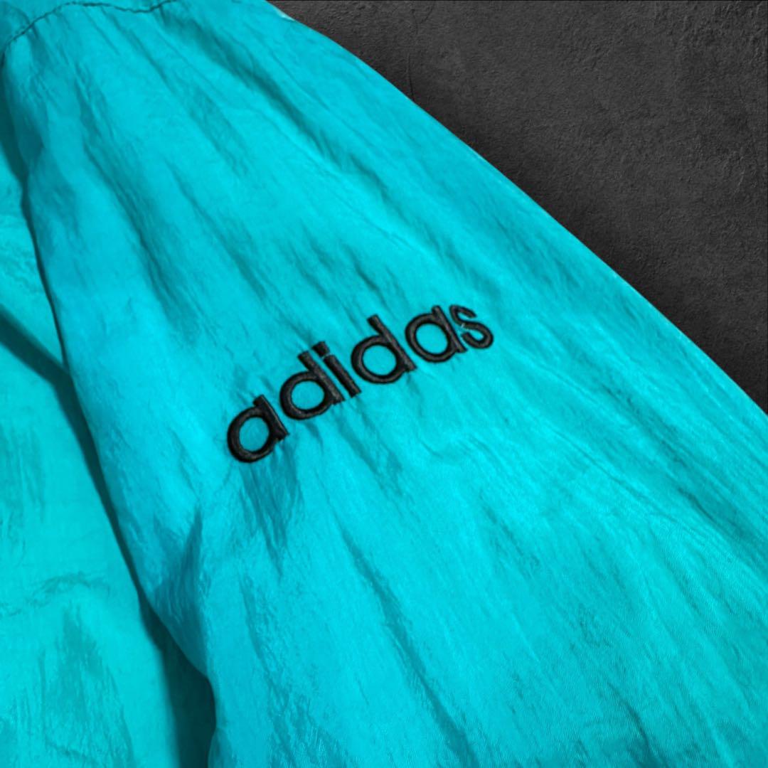 adidas アディダス 90s ナイロンジャケット ティファニーブルー 古着