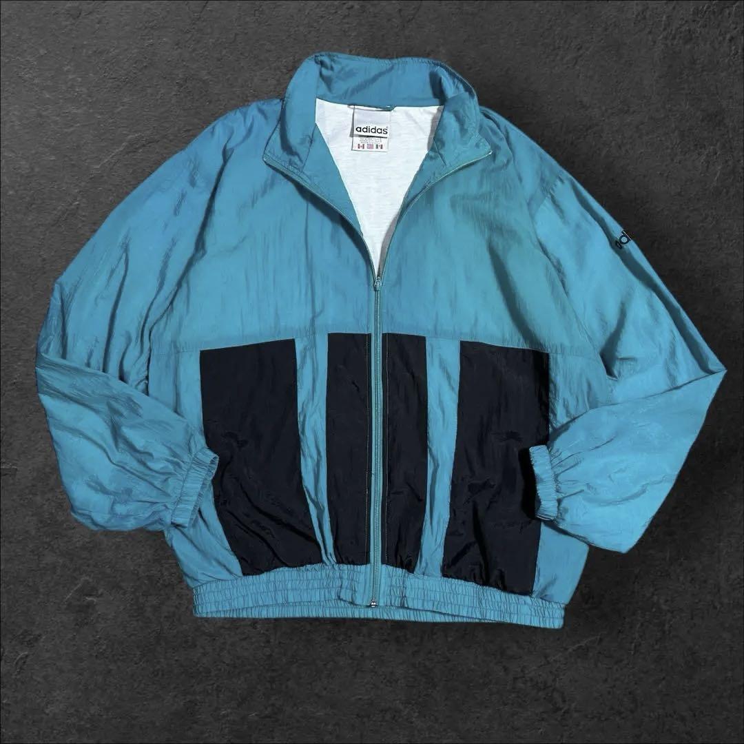 adidas アディダス 90s ナイロンジャケット ティファニーブルー 古着