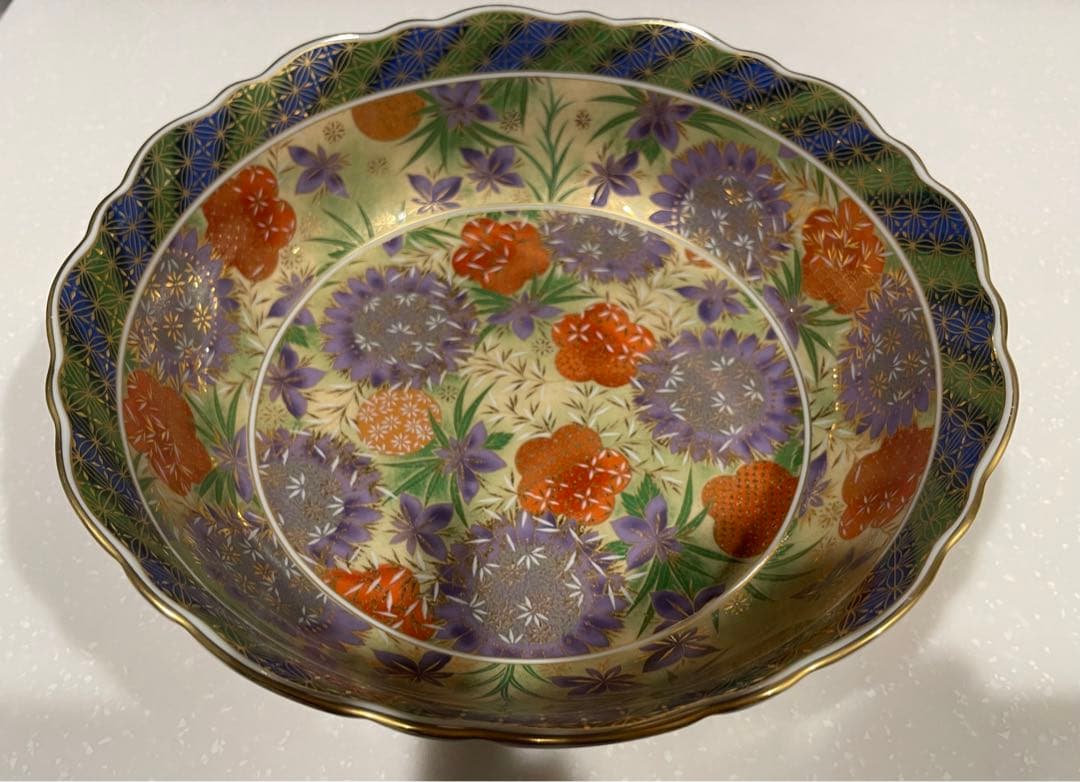 花柄 陶器製ボウル 波形縁取り 12 8まで目立った傷や汚れなし