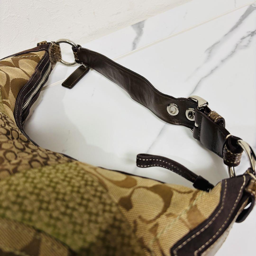 COACH ホーボー ハンドバッグ 肩掛け パッチワーク パイソン y2k
