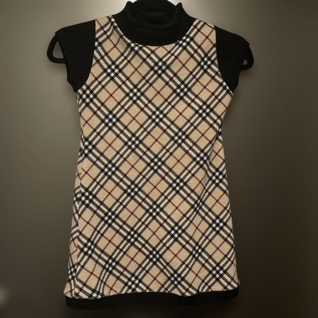 バーバリー　ハイネックノースリーブワンピース
