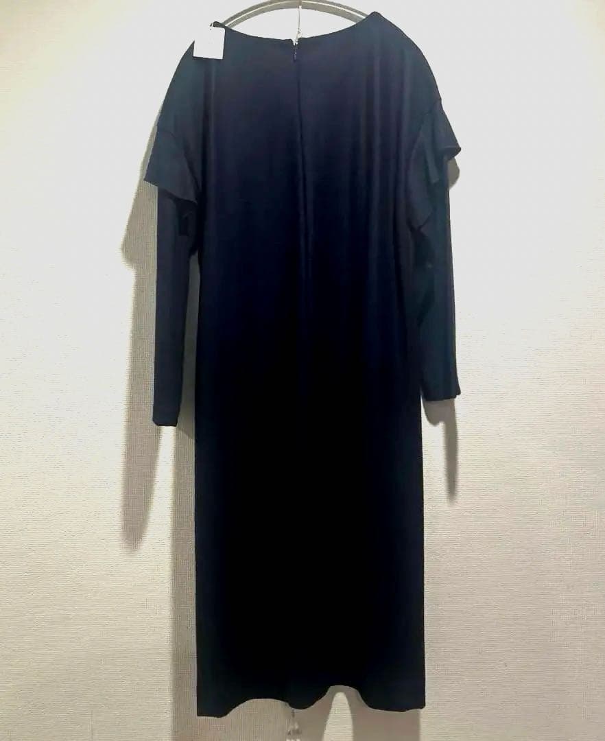 ノーリーズ袖フリルロングスリーブ ワンピース 濃紺M NOLLEY S