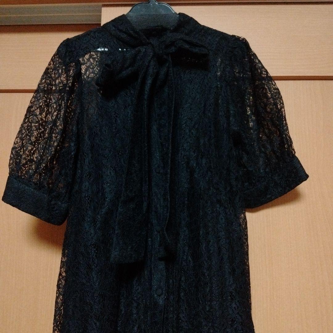 GIRL ドレス　インナー付きバックリボンレースドレス　ブラック