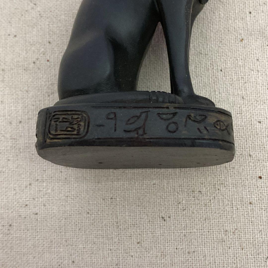 【希少】エジプト　バステト神　古代エジプト　猫型の女神　置物　フィギュア　黒猫