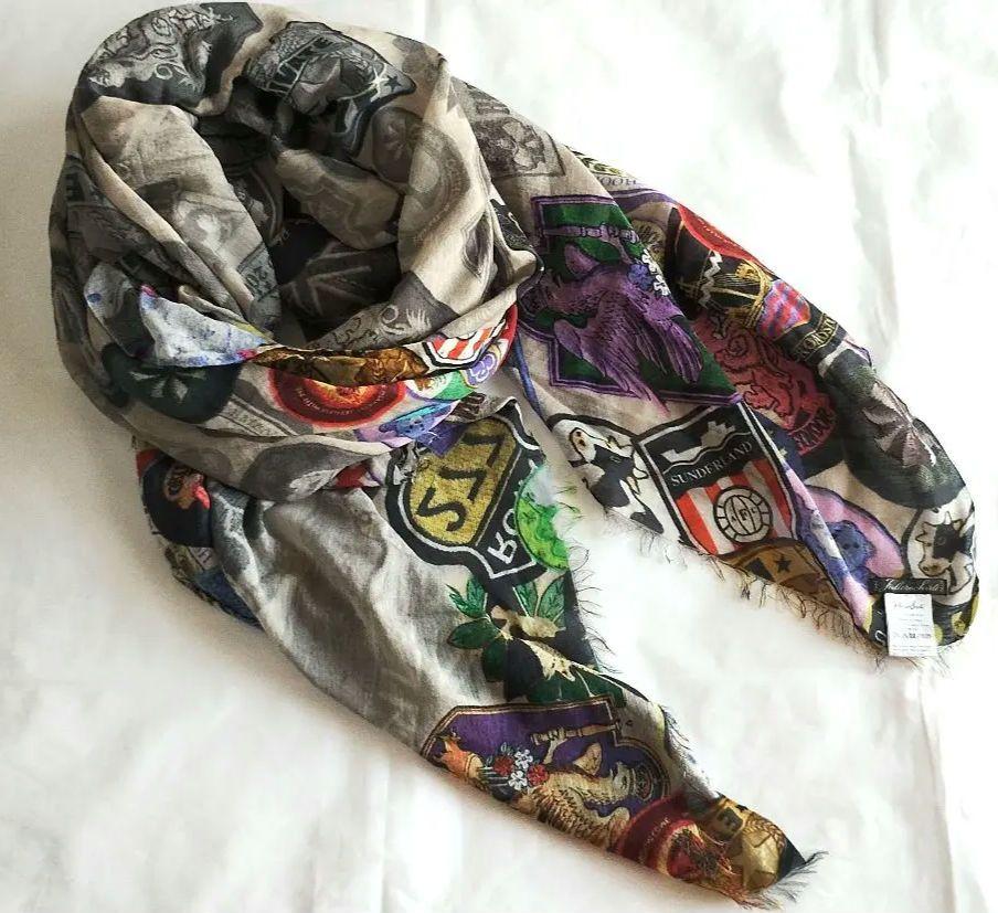 FaIiero Sarti ファリエロサルティ コットンシルク 紋章柄 ストール