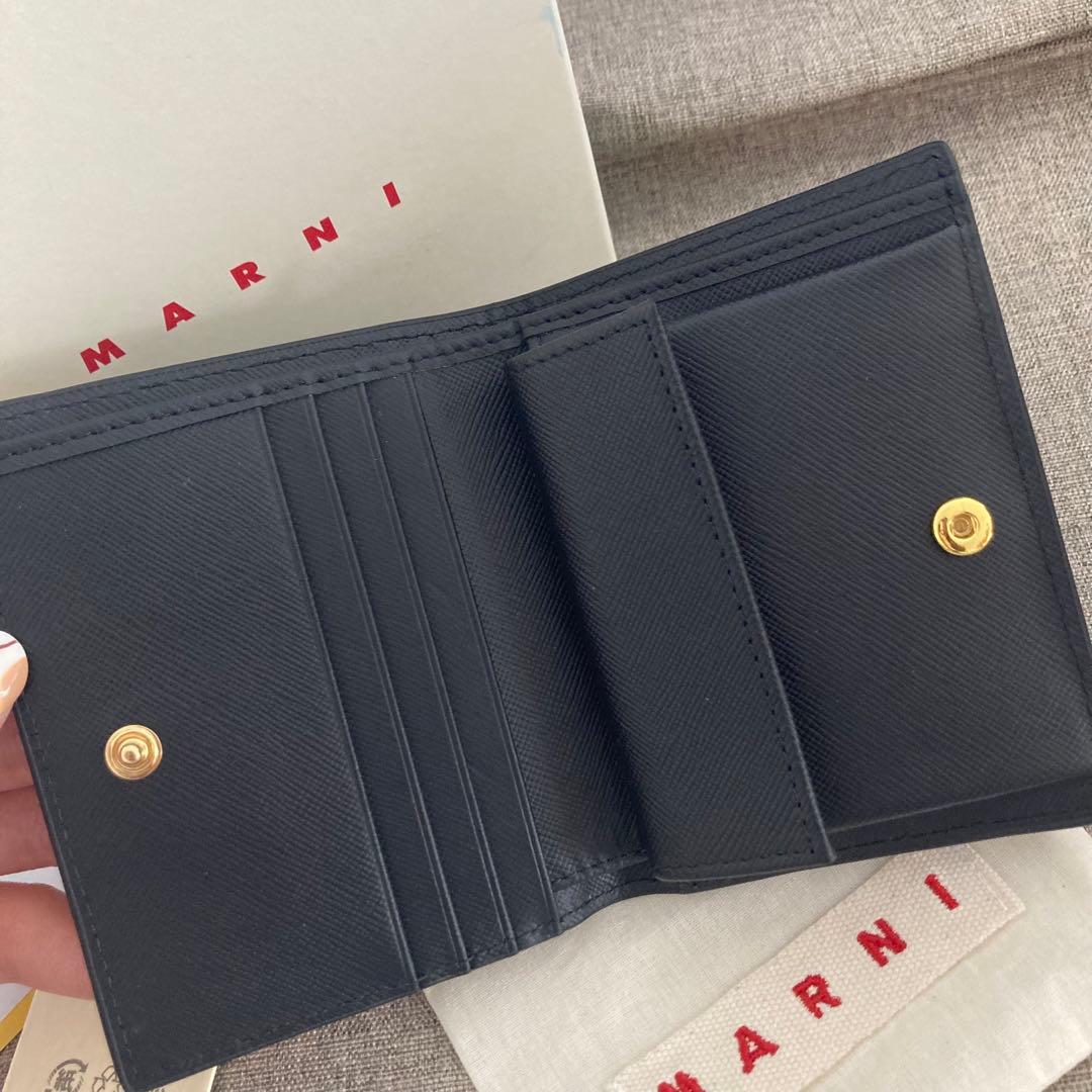 MARNI二つ折り財布PFMOQ14U07 LV520 Z360N ブラック LV520 マルニ
