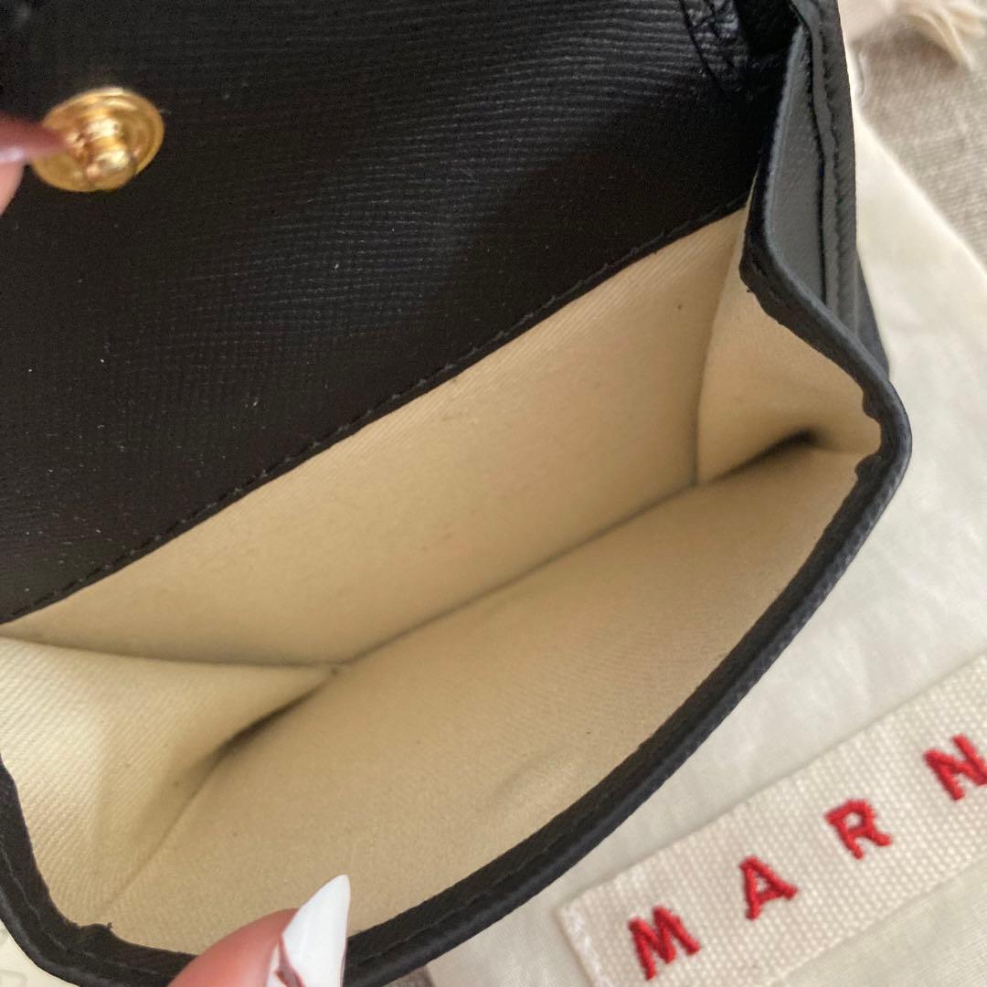 MARNI二つ折り財布PFMOQ14U07 LV520 Z360N ブラック LV520 マルニ