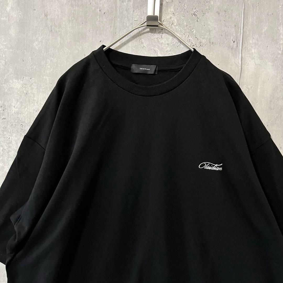 美品OBSIDIAN ロゴ刺繍シンプルカットソー綺麗めカジュアル上品
