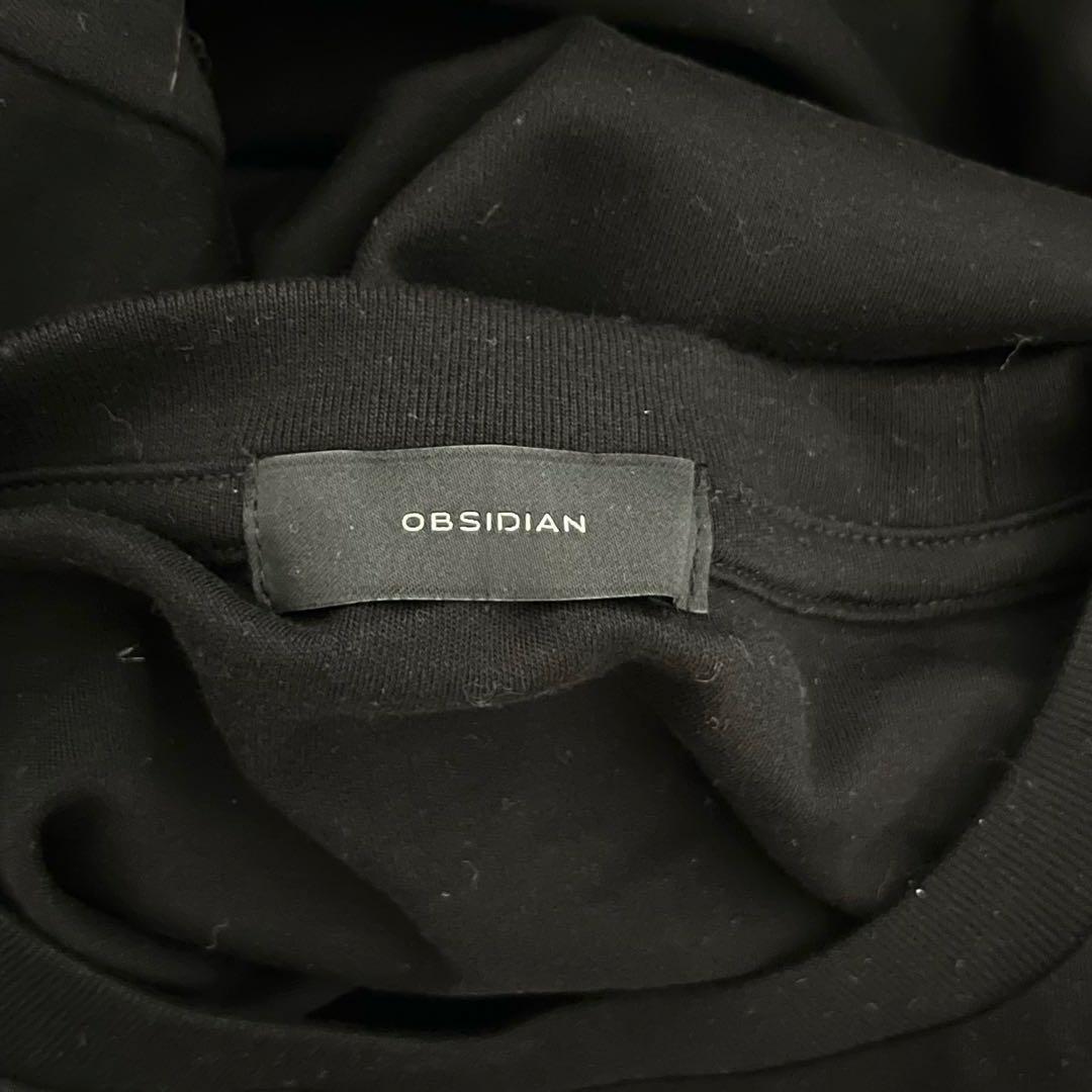 美品OBSIDIAN ロゴ刺繍シンプルカットソー綺麗めカジュアル上品