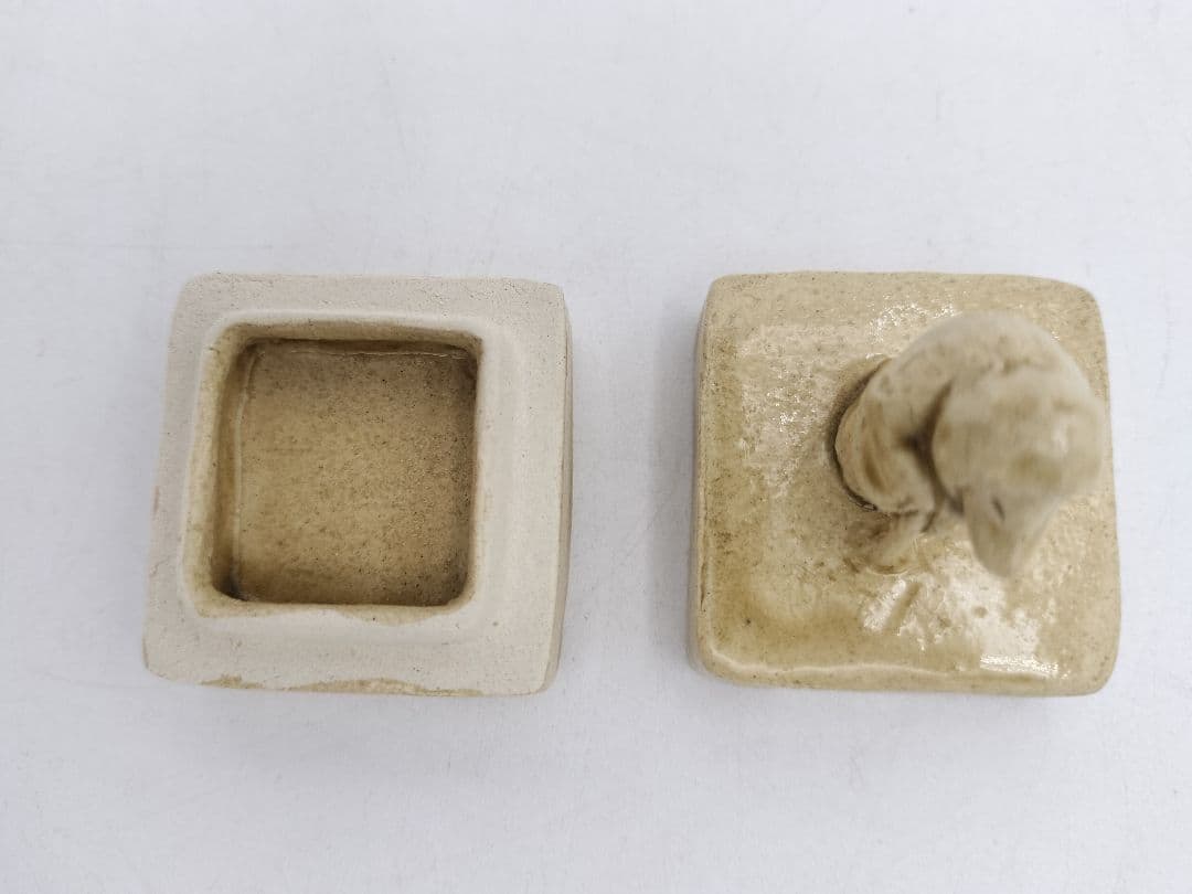 b276 【新品・未使用】香合 黄瀬戸 釣狐 三武信家 木箱 茶道具 - メルカリ