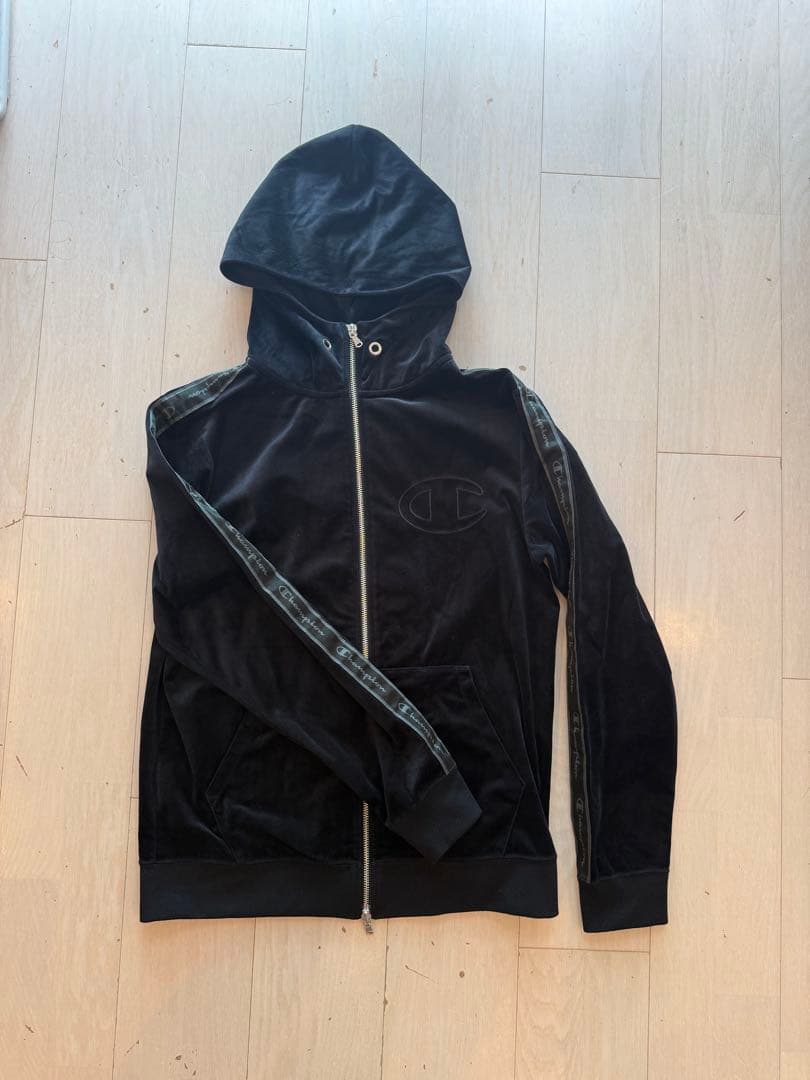 Champion ベロア ジャージ セットアップ ブラック