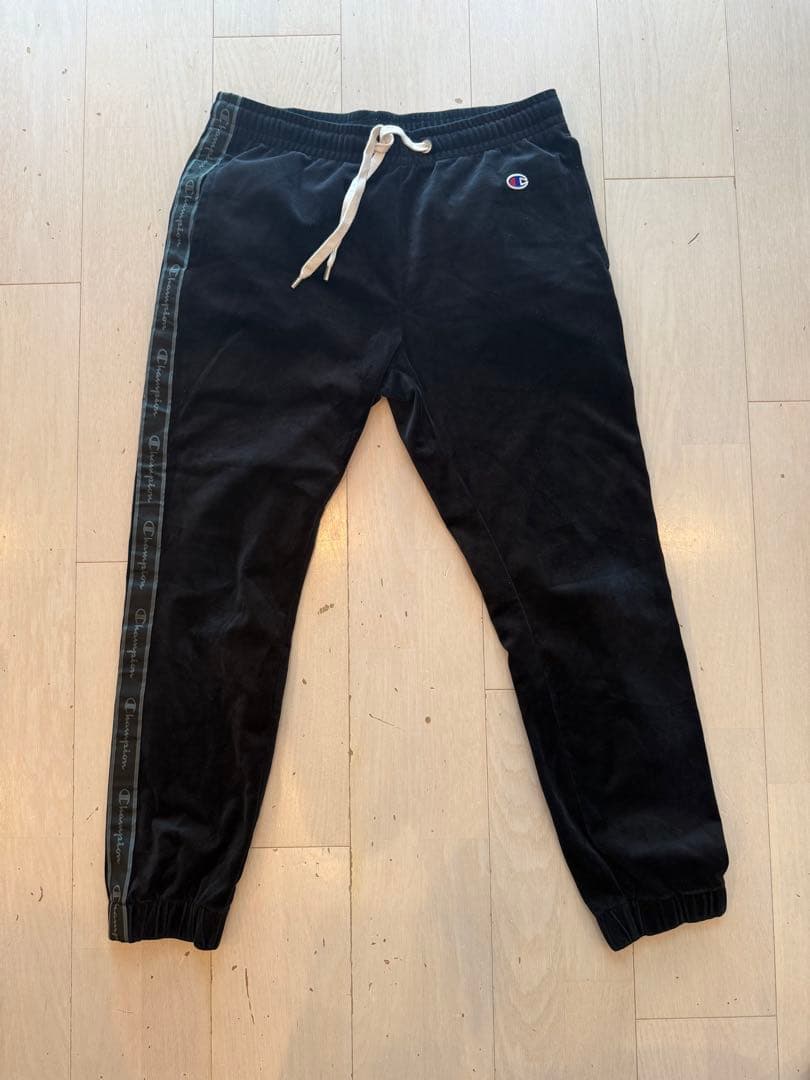 Champion ベロア ジャージ セットアップ ブラック