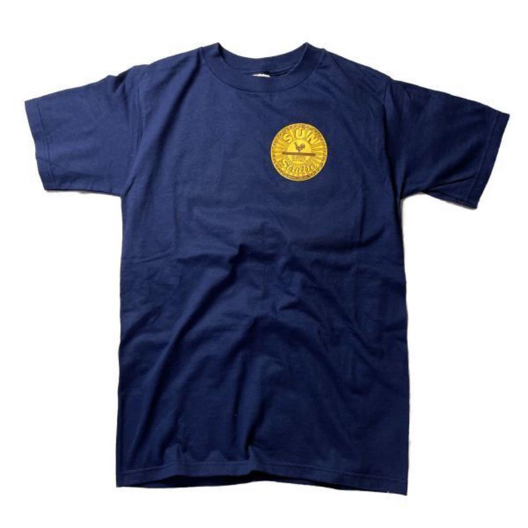 【90s】USA製 SUN Studio 企業ロゴ プリント Tシャツ ネイビー