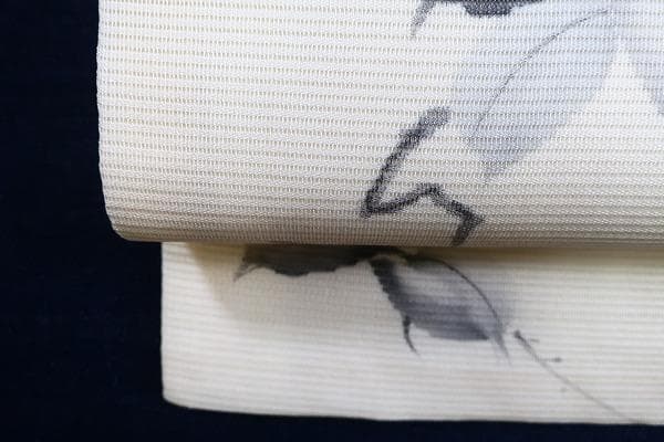 ★専用★名古屋帯 夏帯 絽 アイボリー 草花文　刺繍 長さ3ｍ66.5㎝ 正絹