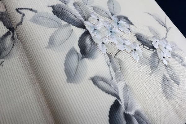 ★専用★名古屋帯 夏帯 絽 アイボリー 草花文　刺繍 長さ3ｍ66.5㎝ 正絹