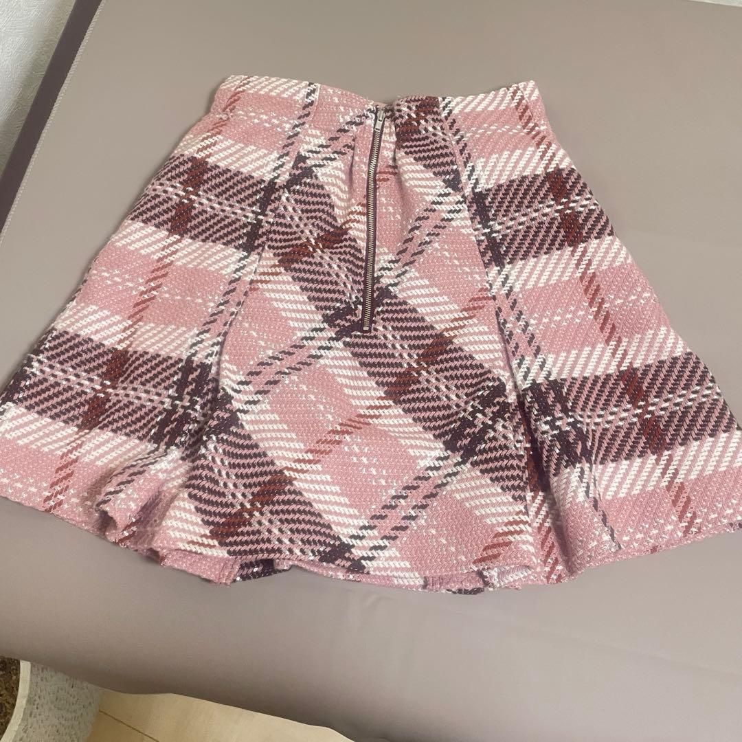 SNIDEL ロービングチェックミニスカート PNK 1 即日発送 - メルカリ