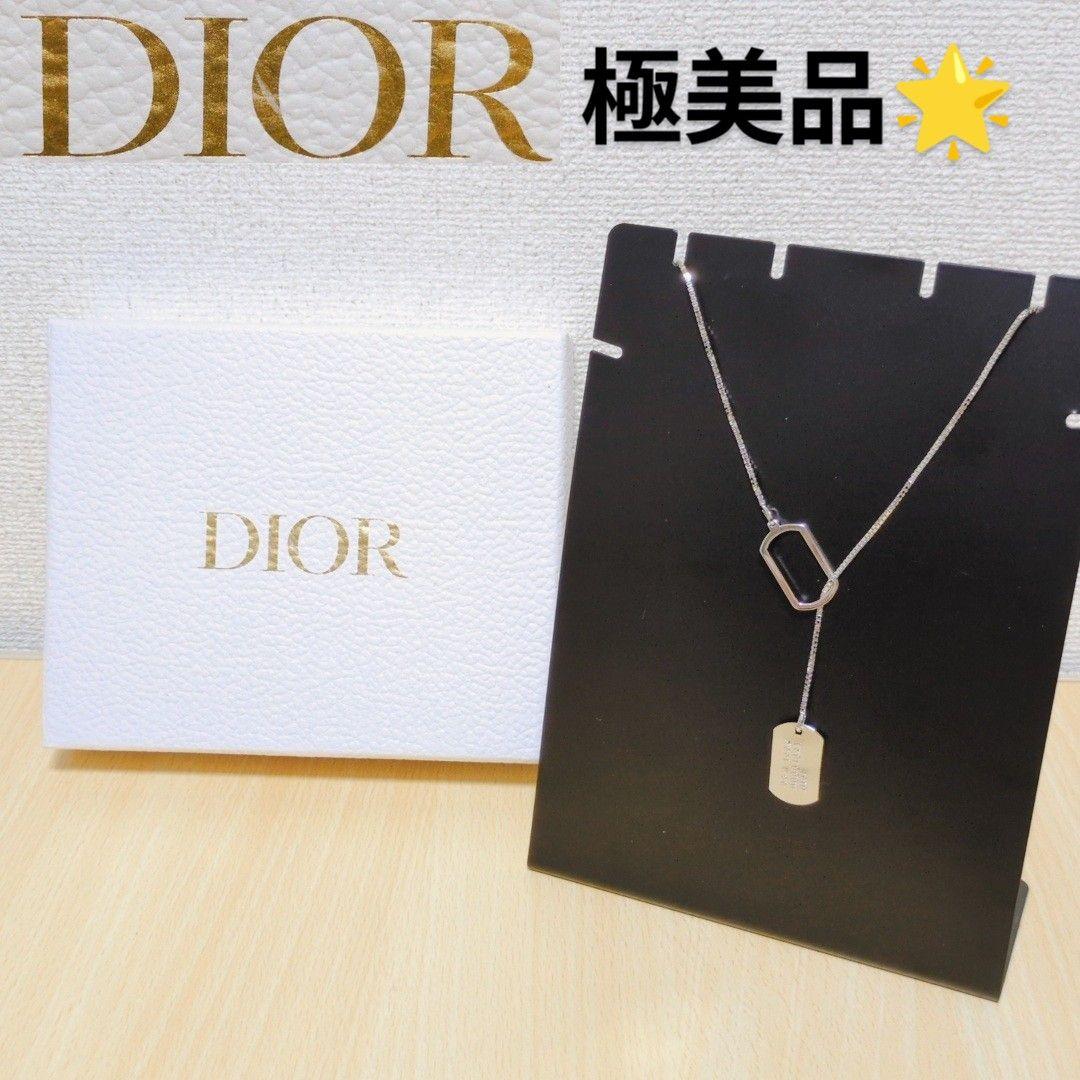 Dior ブラック ドッグタグ ネックレス ディオール 極美品】Dior ディオール ドッグタグ ネックレス new look