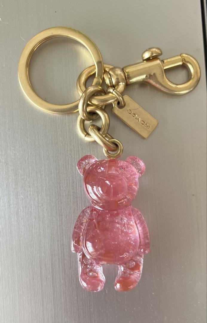 COACH キーホルダー　チャーム　クマ　ピンク