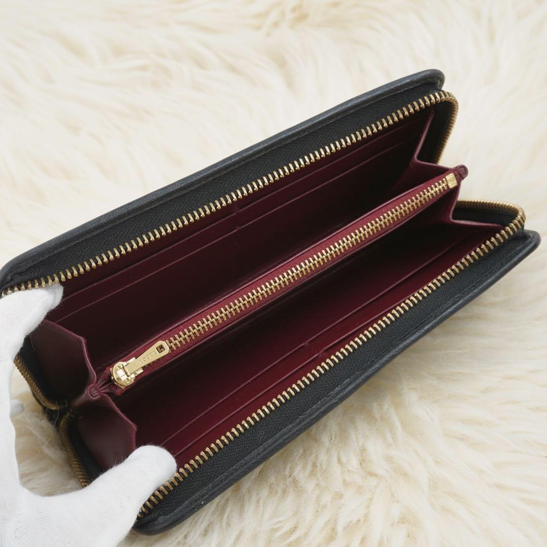 極美品✨LOEWE 長財布 ラウンドファスナー 黒 赤 アナグラム アマソナ 小物