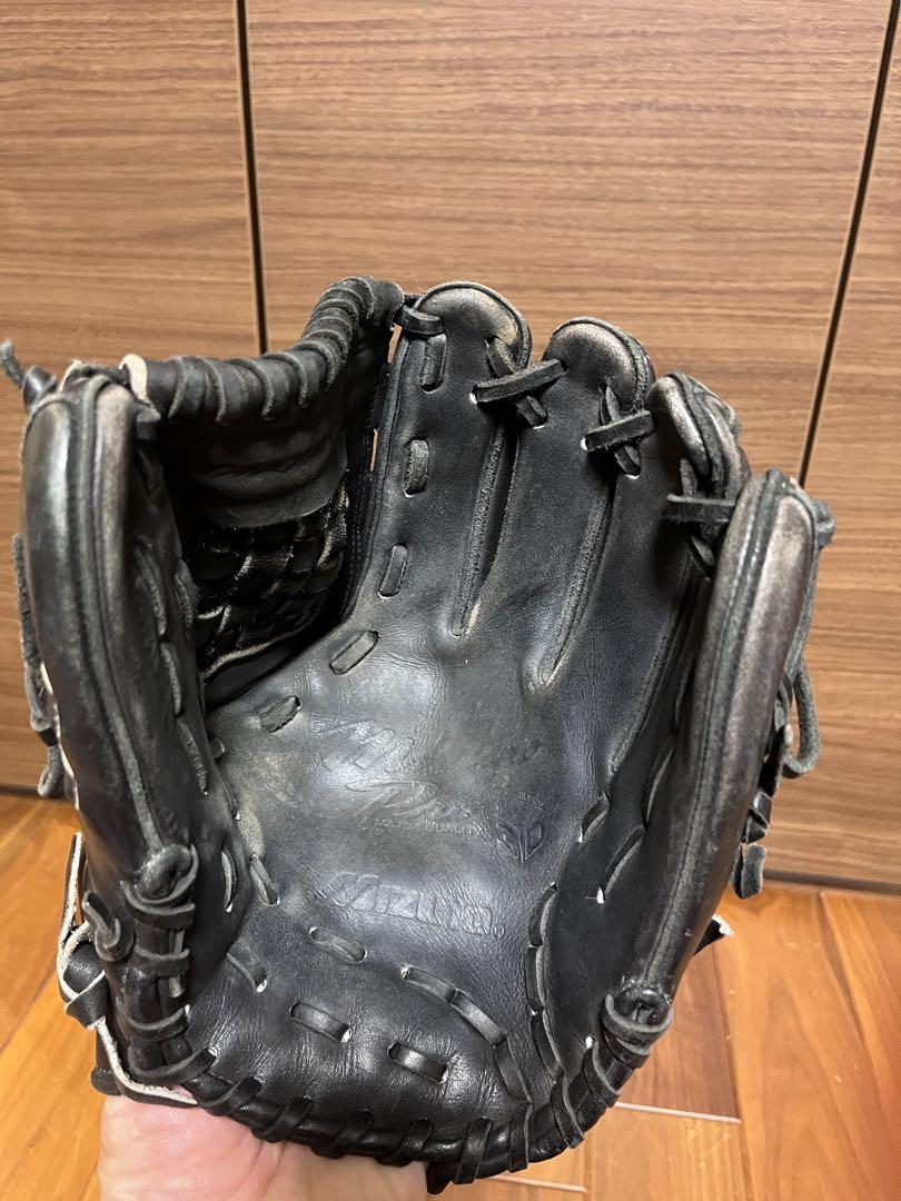 Mizuno プロ　ブラック 野球グローブ　投手用　軟式　Mマーク