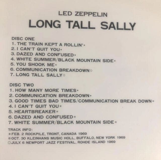 2CD!LED ZEPPELIN/LONG TALL SALLY/1969年-