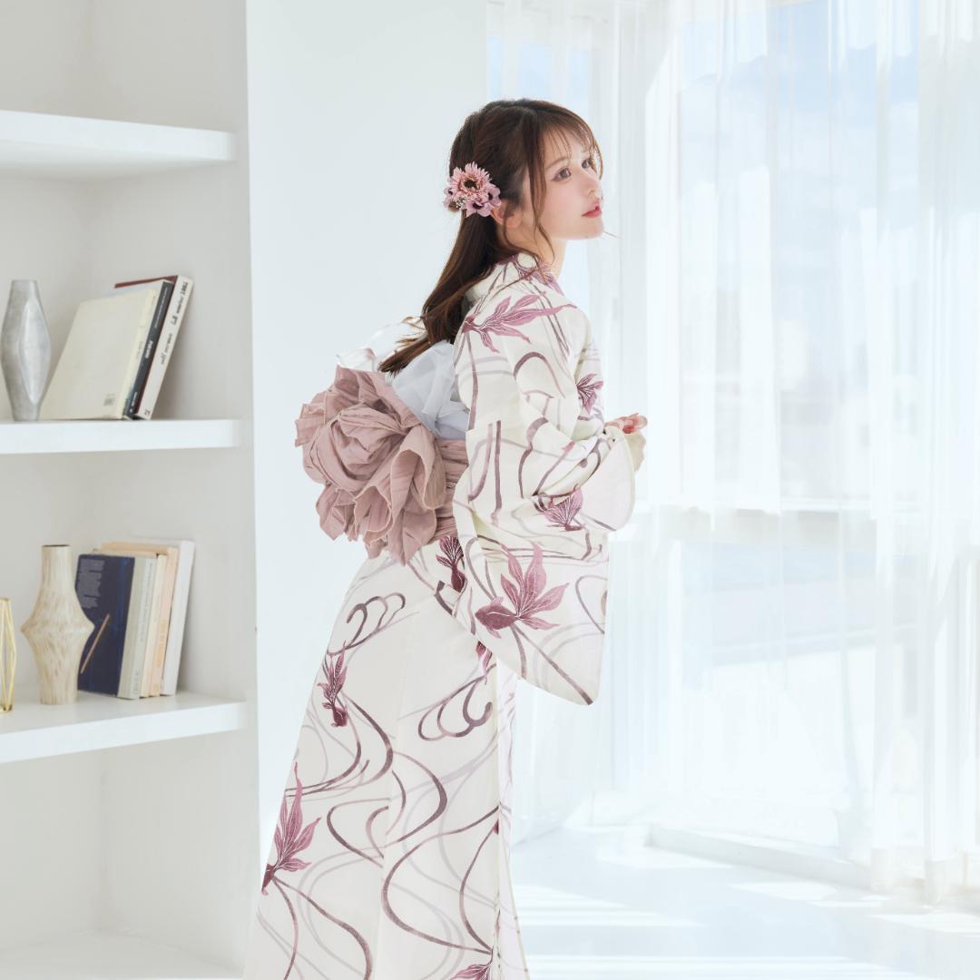 二部式浴衣 セパレート浴衣 3点set 水彩金魚美人 チャコール Y4-36-2