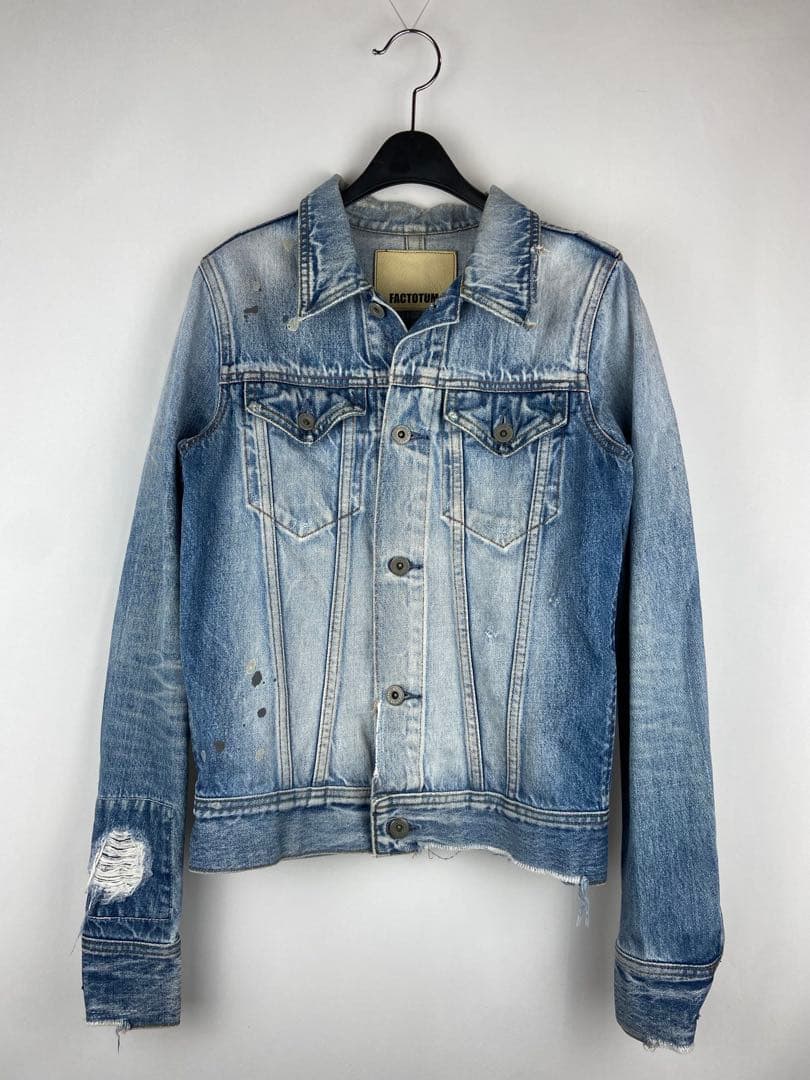 FACTOTUM DAMAGE PAINT DENIM JACKET