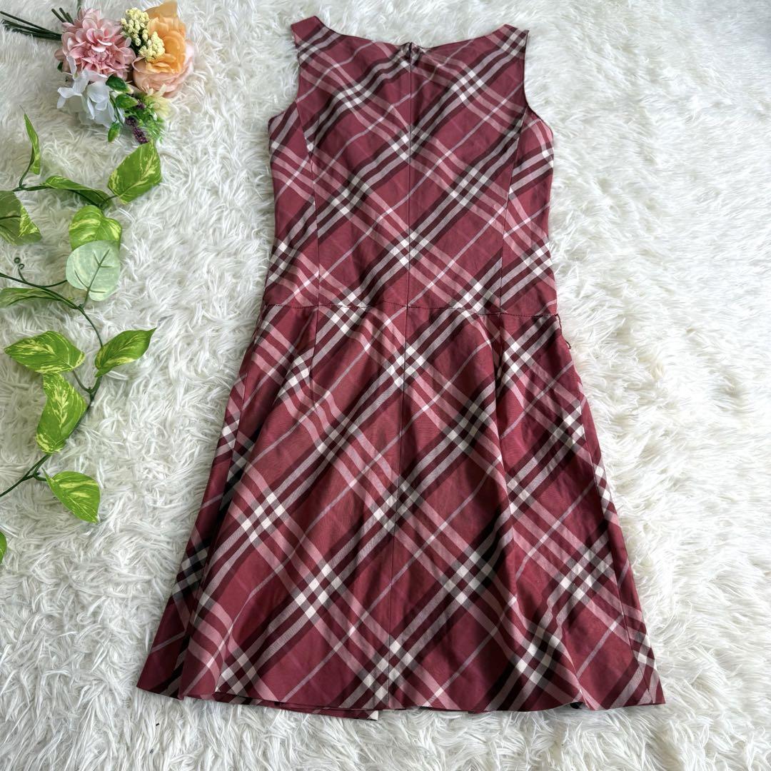 バーバリーブルーレーベル シャツワンピース ノバチェック ノースリーブ 36 S バーバリーブルーレーベル】美品♡ノースリーブワンピース ノバ