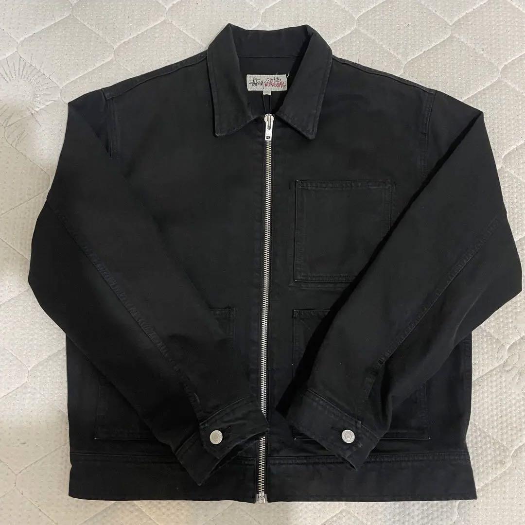 STUSSY ZIP WORK JACKET OVERDYED M