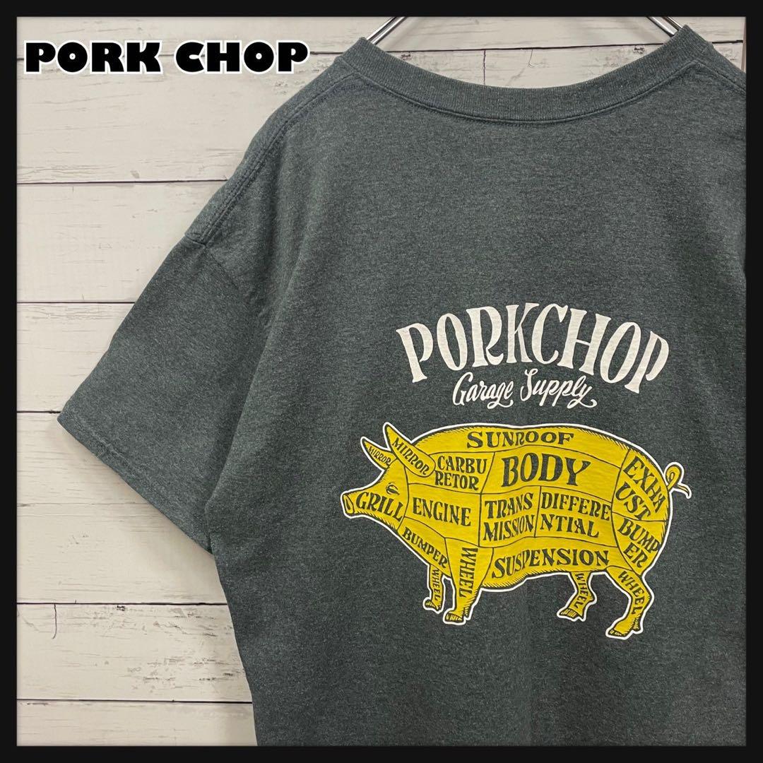 1【人気Lサイズ】ポークチョップガレージサプライ☆ビックロゴ Tシャツ☆7126