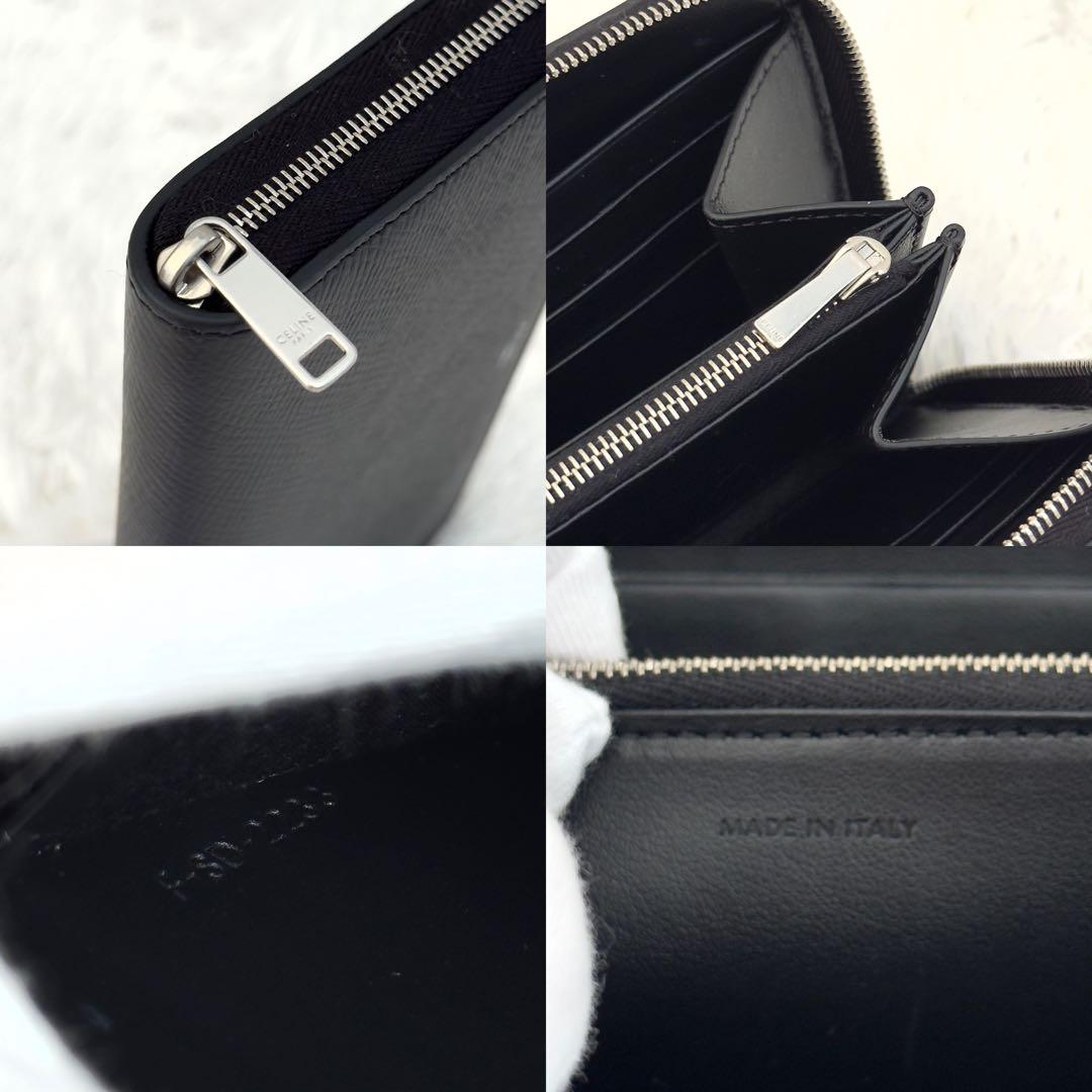 極上美品✨CELINE セリーヌ 財布 ラウンドファスナー ブラック レザー