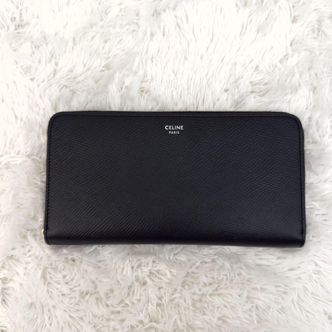 極上美品✨CELINE セリーヌ 財布 ラウンドファスナー ブラック レザー